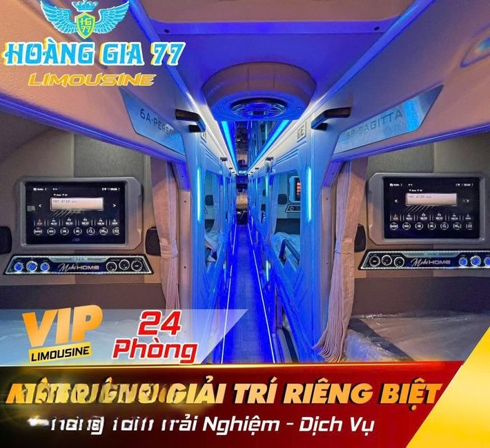 Xe Hoàng Gia 77 Giường nằm Tiện ích Nội thất Limousine 24 Phòng