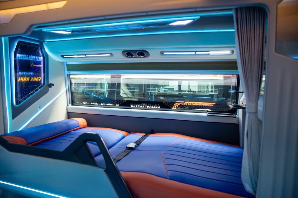 Xe Phương Hồng Linh Giường nằm Tiện ích Nội thất Limousine 24 phòng