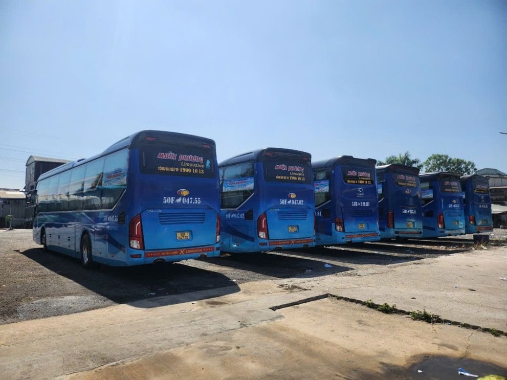 Xe Mười Phương Express Mặt sau xe Bên hông xe Giường nằm 46 chỗ