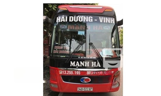 Xe Mạnh Hà (Vinh) Mặt trước xe Giường nằm 44 chỗ