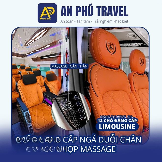 Xe An Phú Travel (Đà Lạt) Ghế ngồi Tiện ích  Limousine 12 chỗ