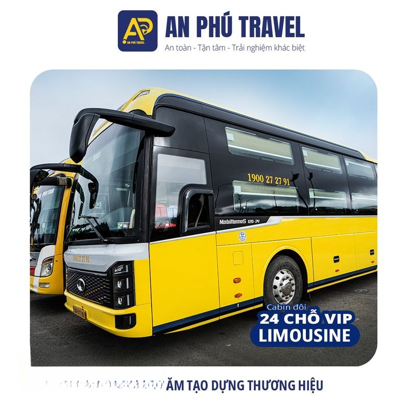 Xe An Phú Travel (Đà Lạt) Mặt trước xe Bên hông xe Limousine 24 Phòng