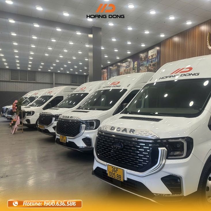 Xe Hoàng Đông Limousine Mặt trước xe Limousine 11 chỗ
