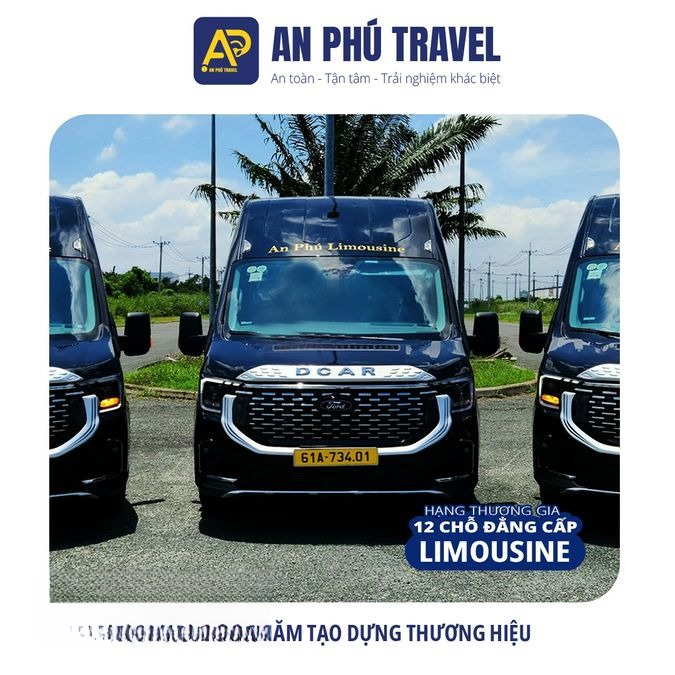 Xe An Phú Travel (Đà Lạt) Mặt trước xe  Limousine 12 chỗ