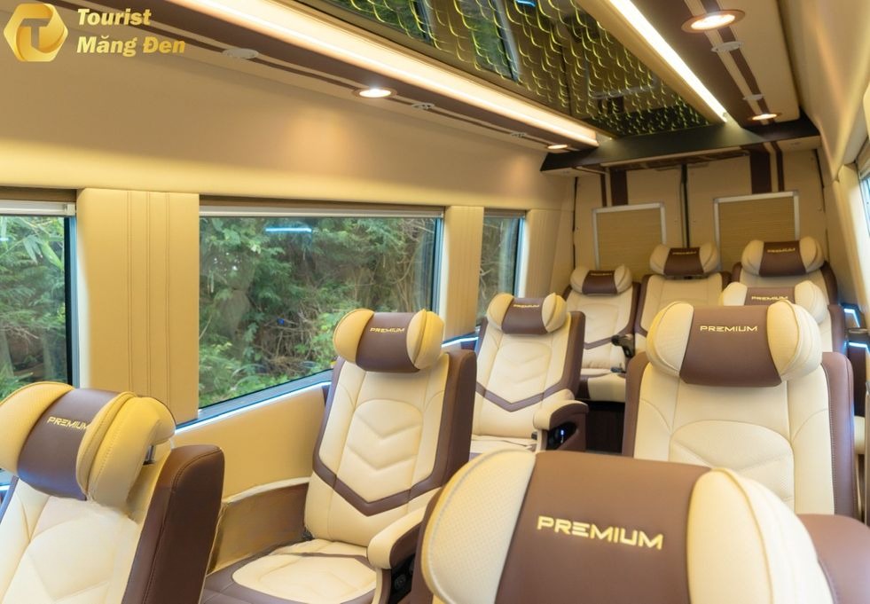 Xe Tourist Măng Đen Ghế ngồi Tiện ích Nội thất Limousine 9 chỗ 
