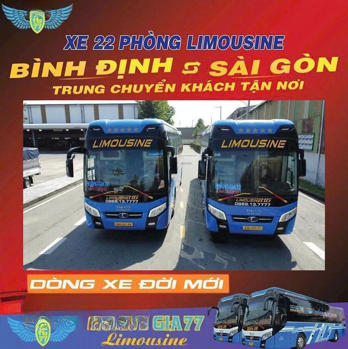 Xe Hoàng Gia 77 Mặt trước xe Limousine 24 Phòng