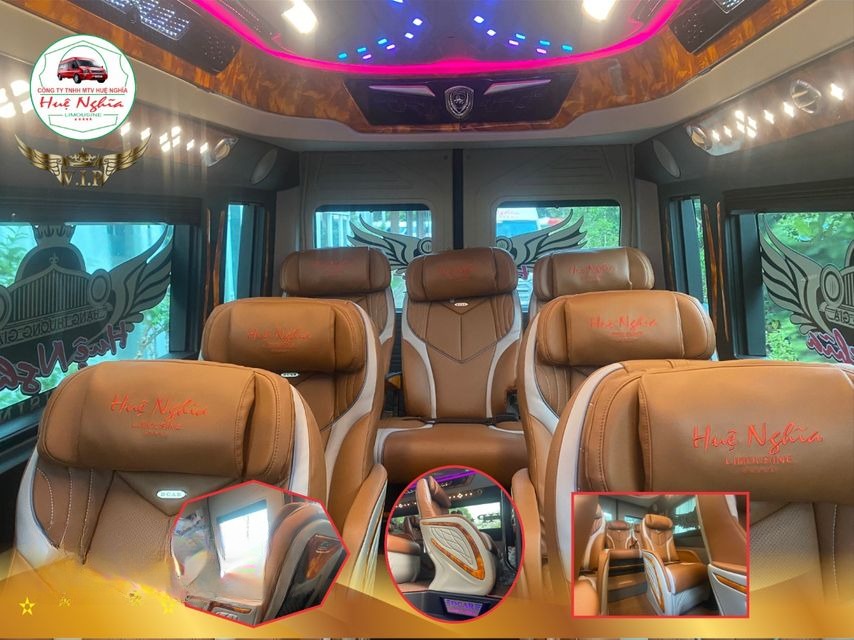 Xe Huệ Nghĩa Limousine Ghế ngồi Tiện ích Nội thất Limousine 11 chỗ