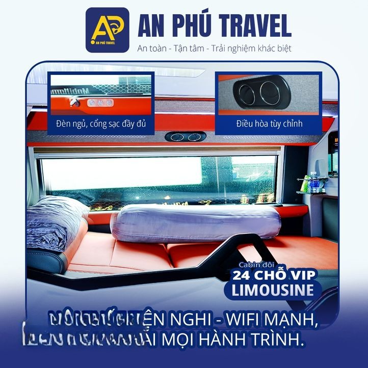 Xe An Phú Travel (Đà Lạt) Giường nằm Limousine 24 Phòng Đôi