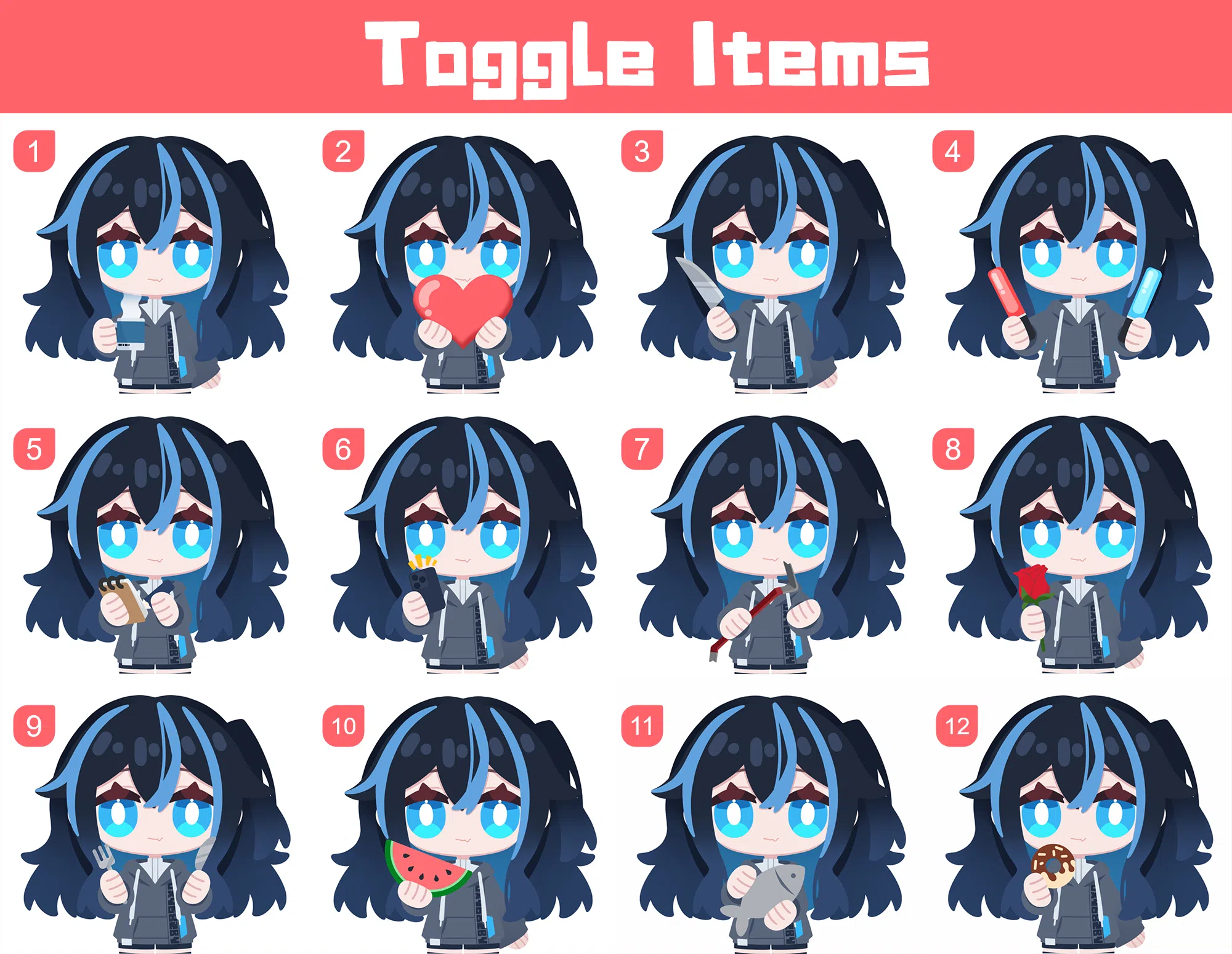 [Type-H2] YCH Live2D Model Art+Rig by 0x4682B4 (@0x4682B4) | VGen