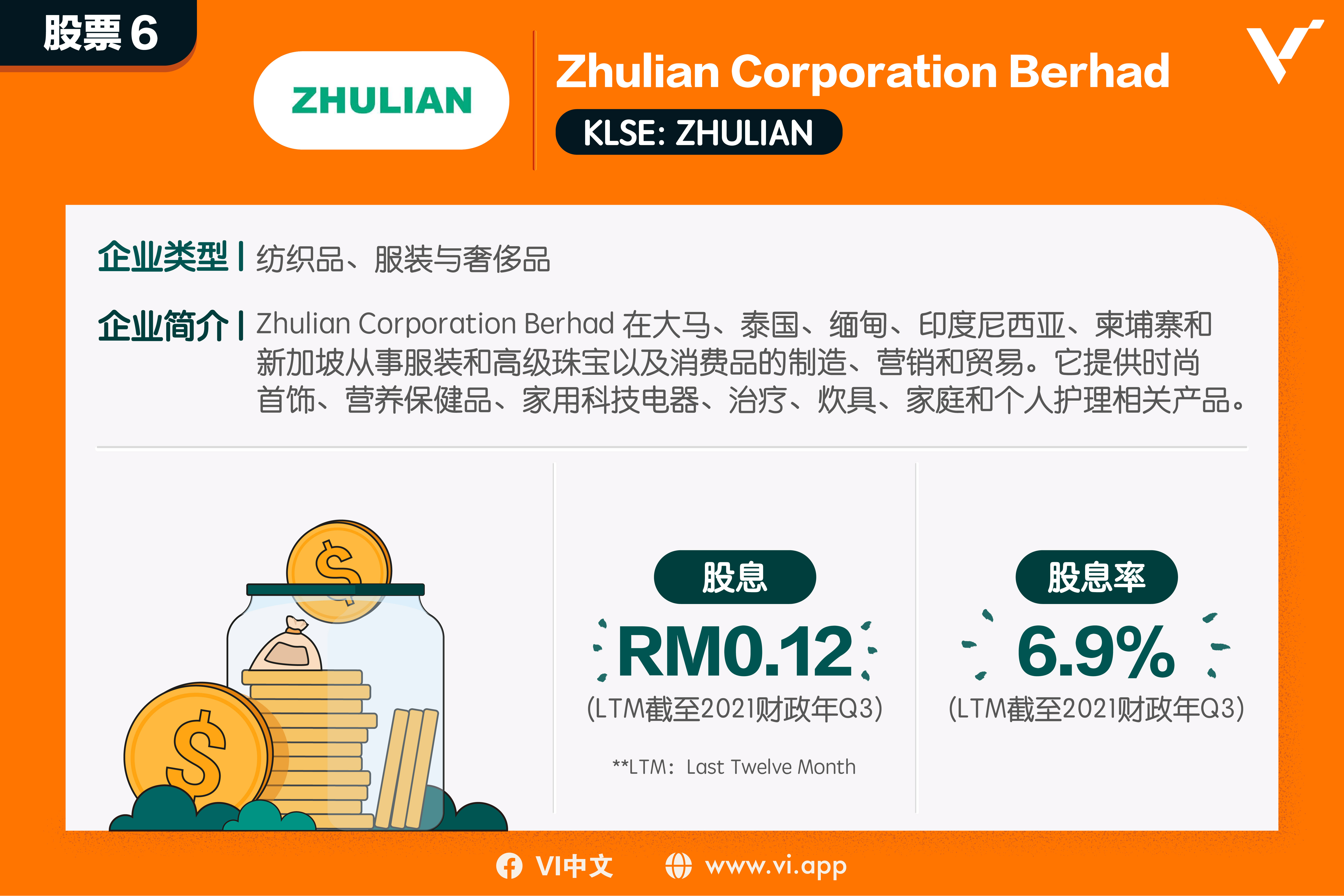 股票6：Zhulian Corporation Berhad（KLSE:ZHULIAN）