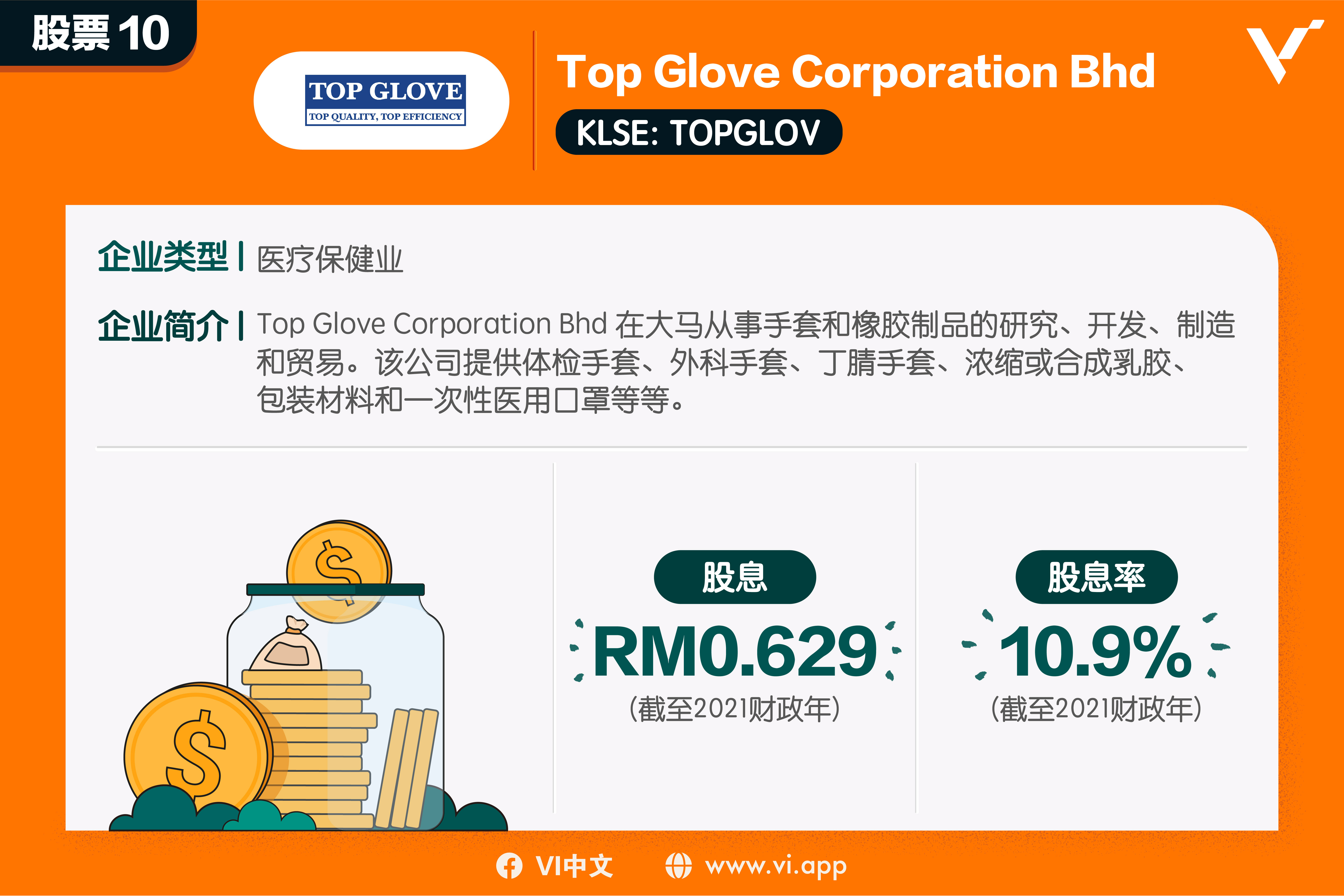 股票10：Top Glove Corporation Bhd（KLSE:TOPGLOV)