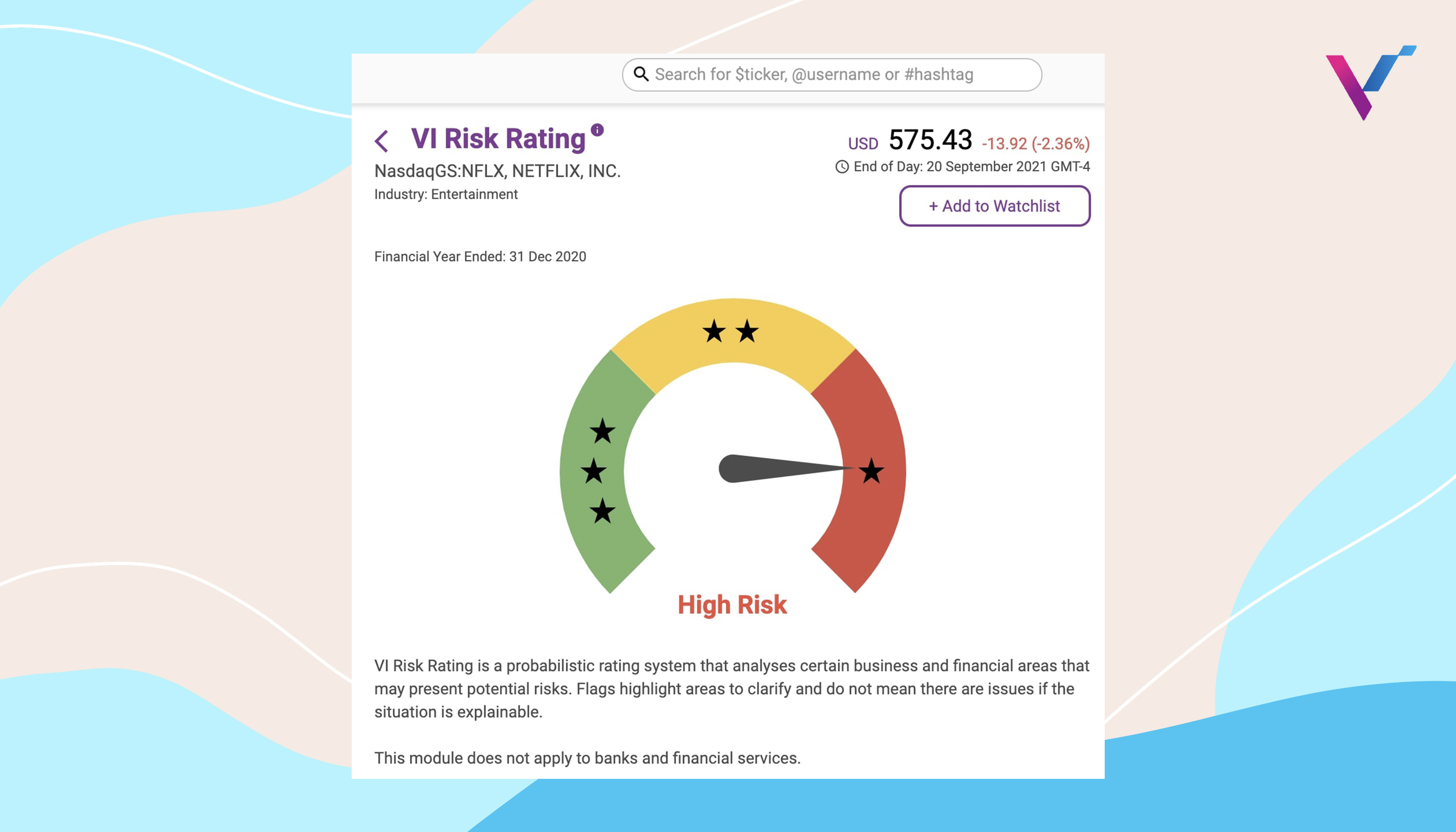 VI App | Risk Rating | stock analysis app