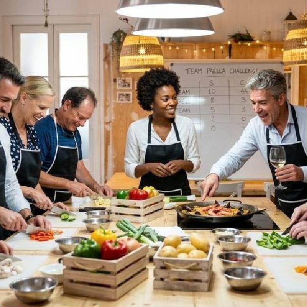 Clase Premium de Cocina Paella, Sangría, 10 Tapas y mercado Boquería en Barcelona