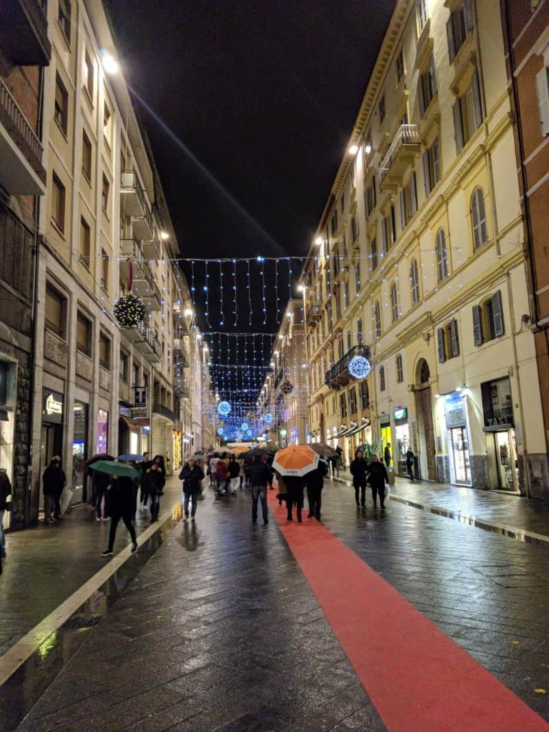 Corso Garibaldi durante i Mercatini di Natale di Ancona