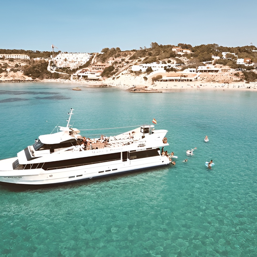 5 horas Adultos Ibiza Paseo en barco + almuerzo, 6 bebidas, SUP Boards & DJ