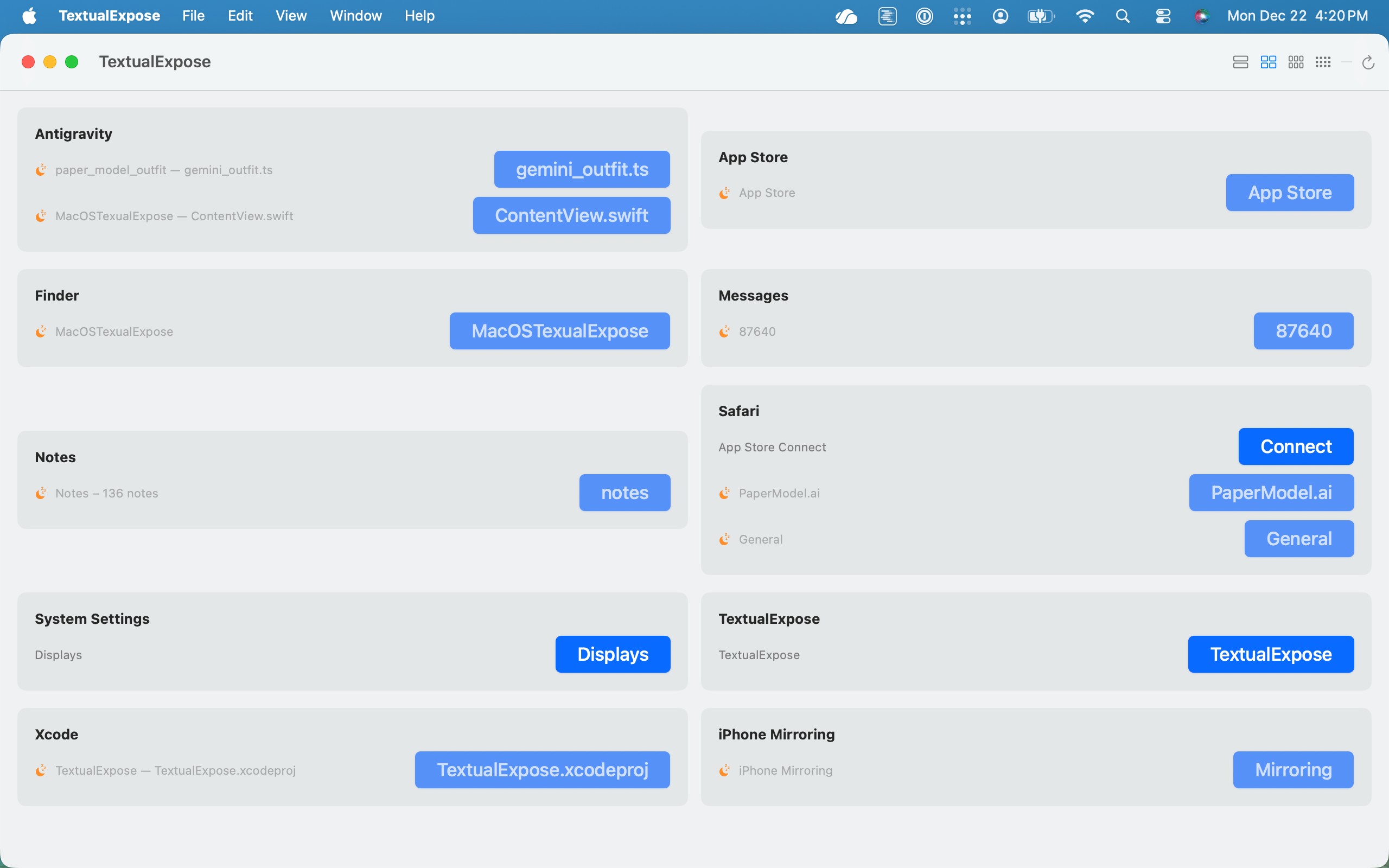 Kiniqe TextualExpose
