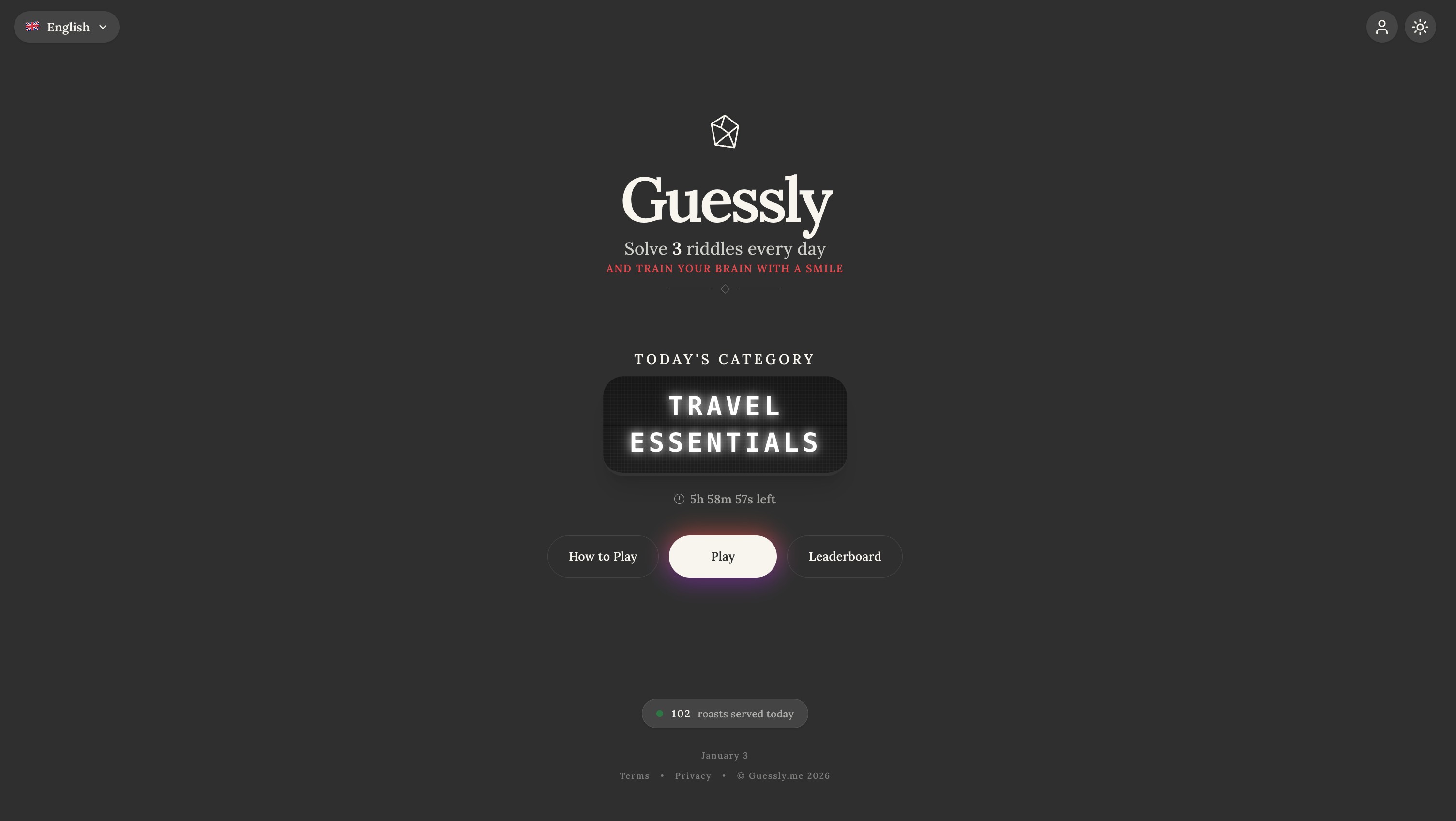 Guessly.me - daily riddle mini-game that roasts you when you guess