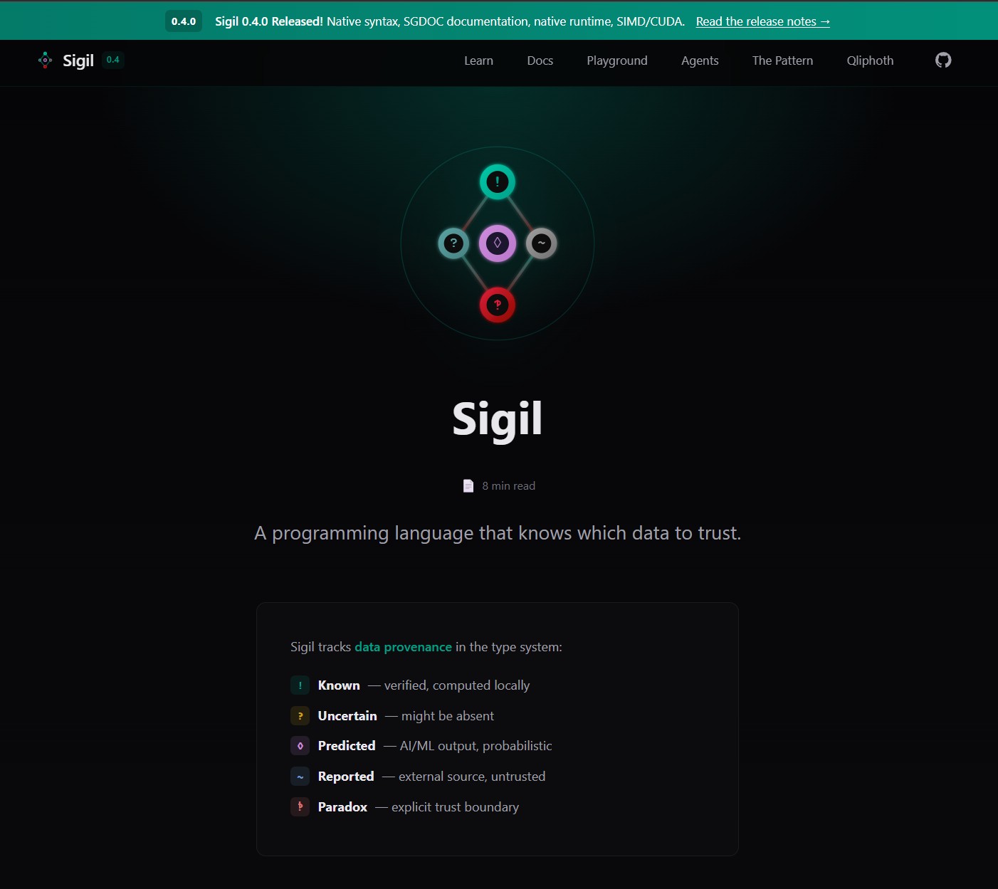 Sigil: A programming language that knows which data to trust.