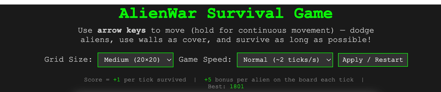 AlienWar Survival Game