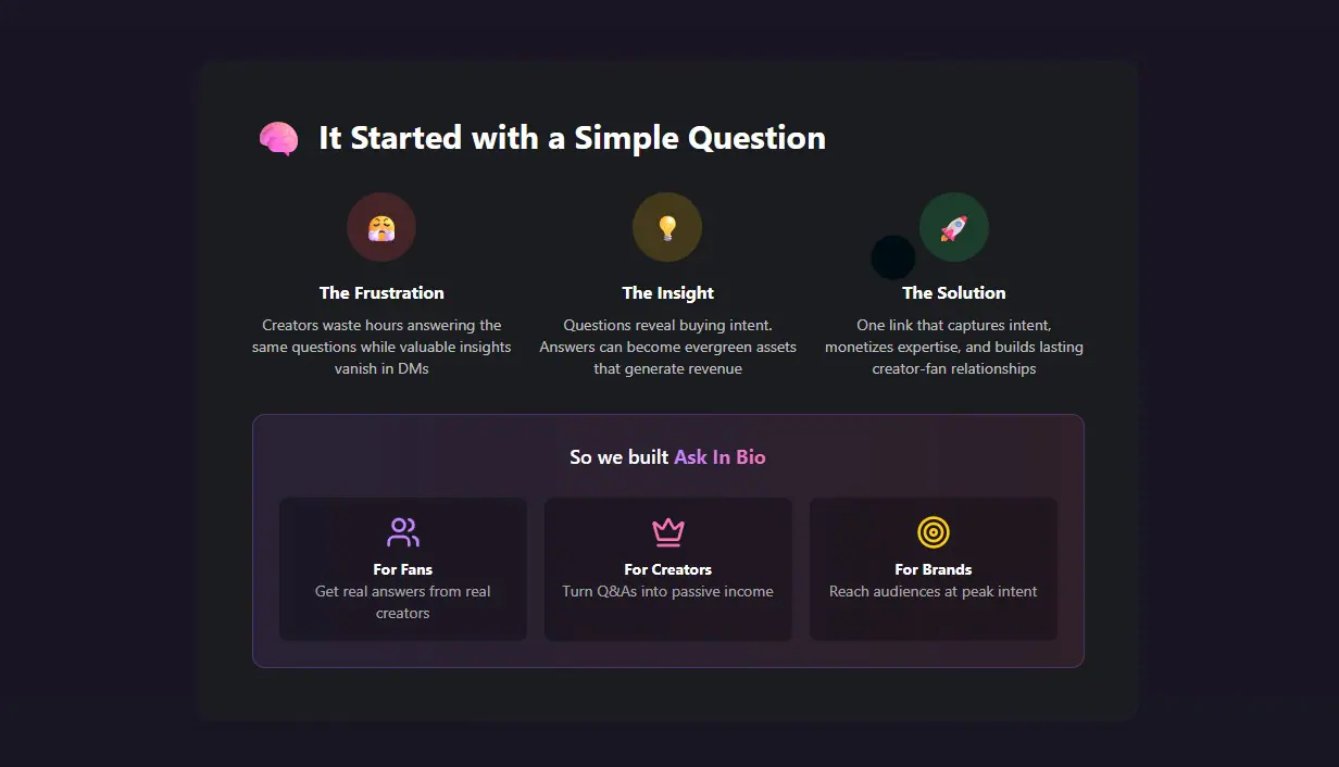 Ask In Bio Reviews & Feedback | VibeCodingList