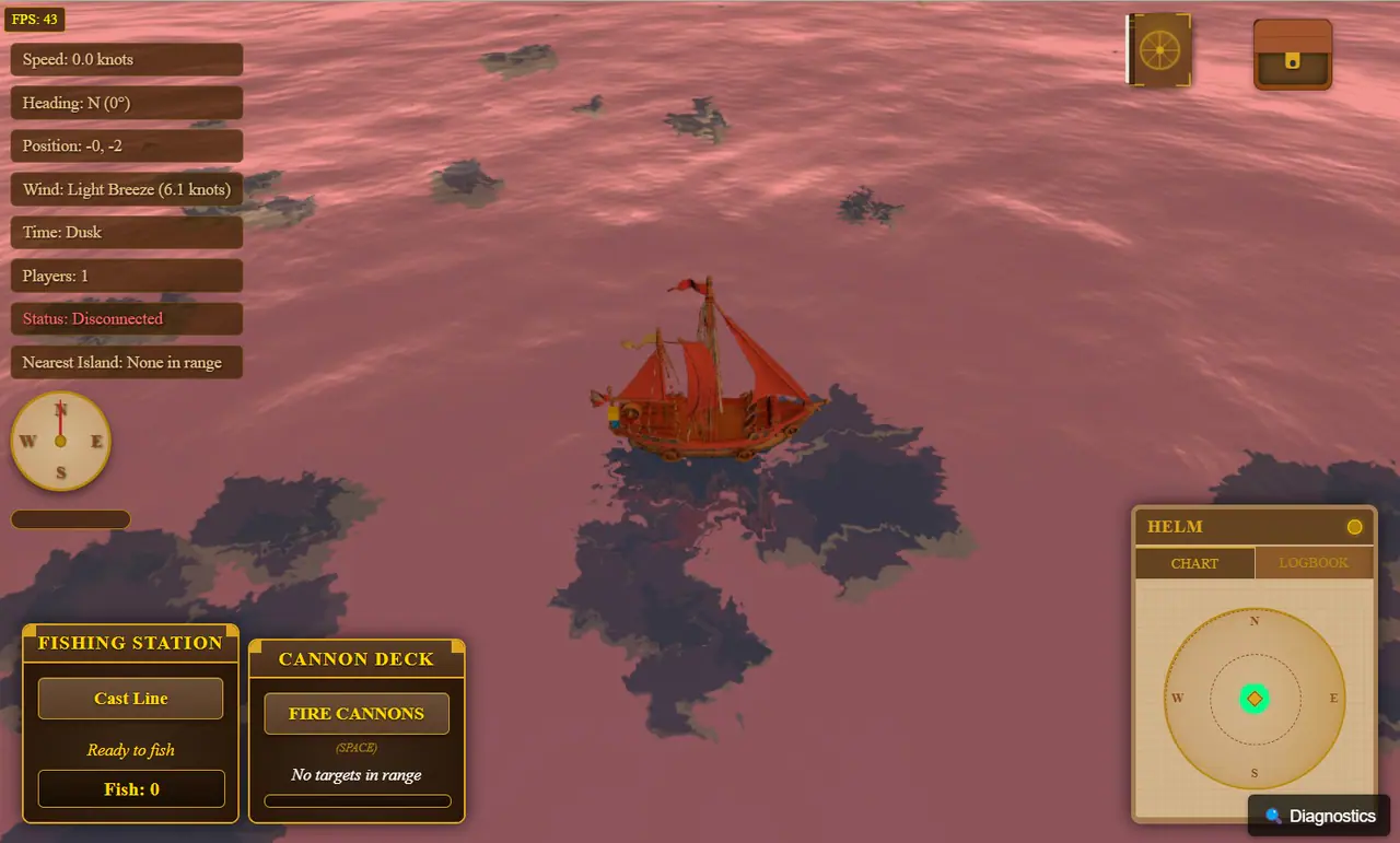 Pirate and fishing game