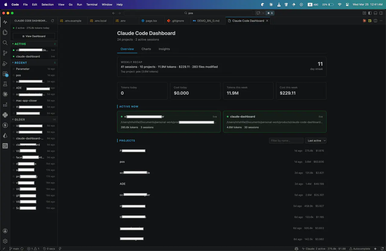Claude Code Dashboard Reviews & Feedback | VibeCodingList