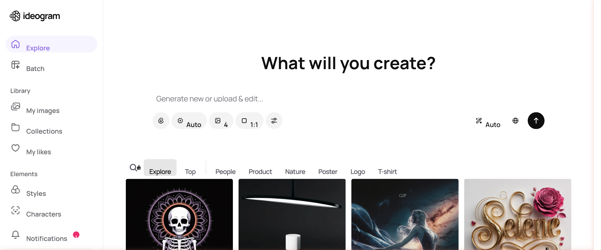 Ideogram's dashboard requiring model selection before generating, adding friction to the onboarding flow