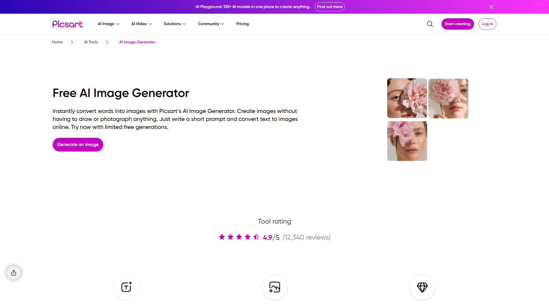 Picsart's mobile-optimized editing interface with filter and adjustment tools