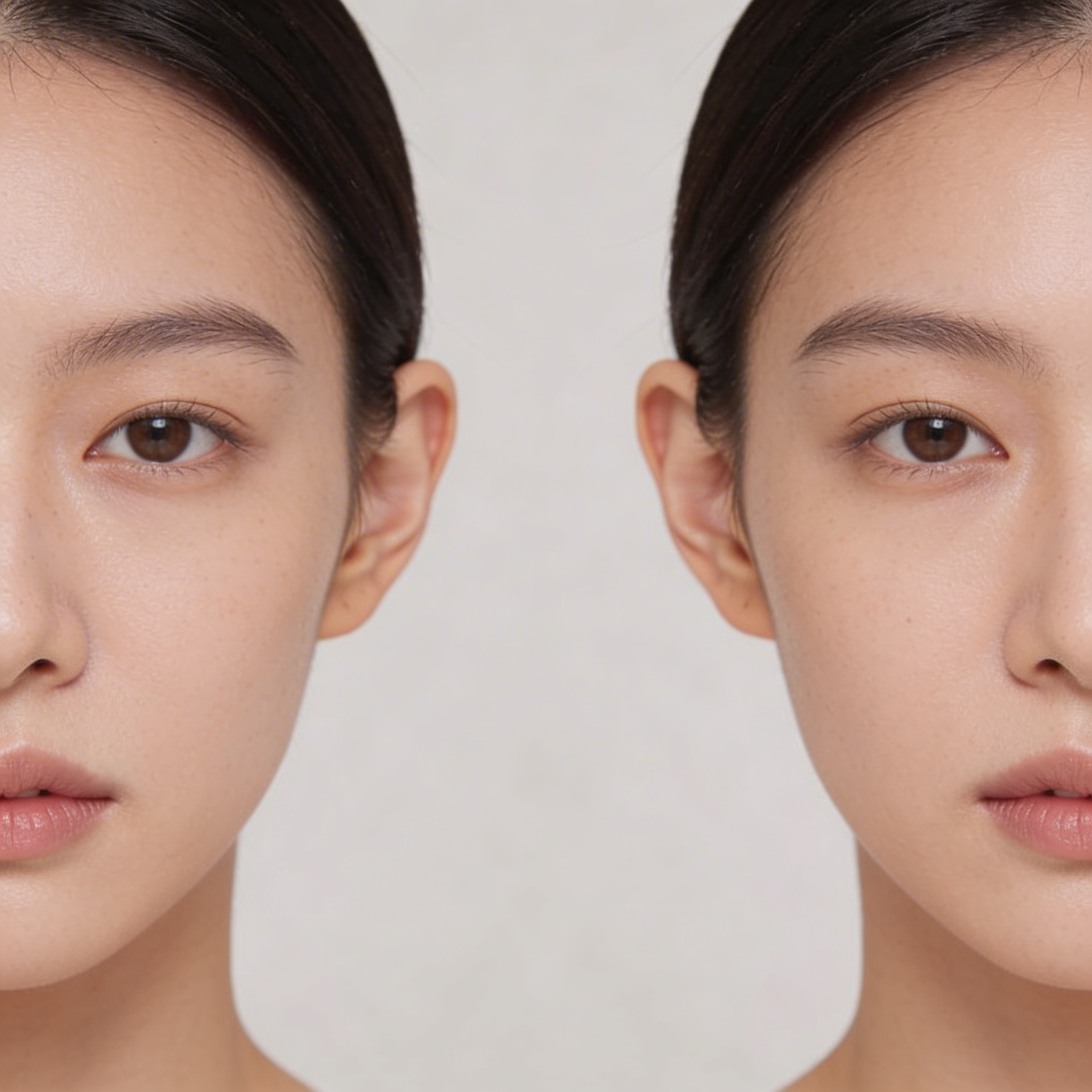 Seedream 4.5 - Portrait showing both ears of person facing camera directly, symmetrical face, neutral expression