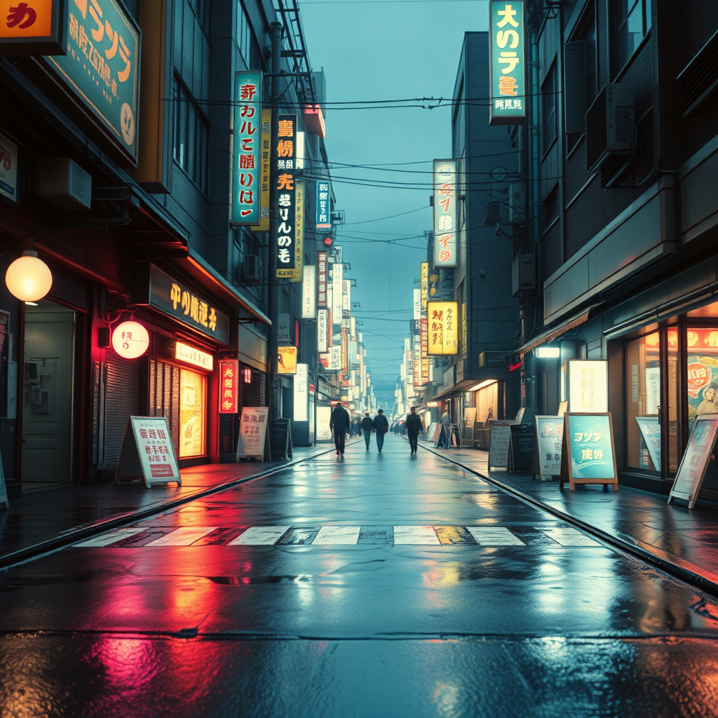 Flux Schnell ($0.001) - Cyberpunk Tokyo alley at night, neon signs reflecting on wet pavement, cinematic color grading