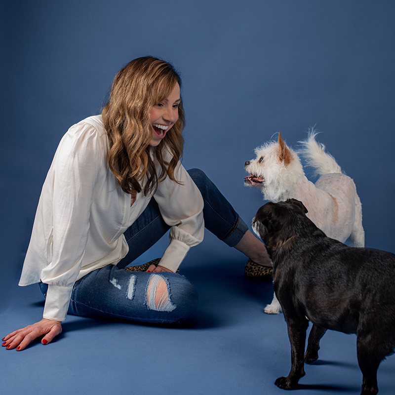 Victoria Schade and her two dogs Olive and Millie