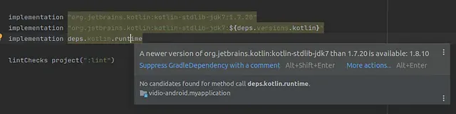 How to enable Lint GradleDependency when use dependency substitution