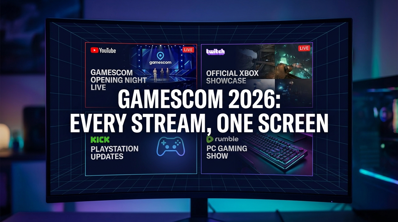 Gamescom 2026: Watch Every Official Live Stream at Once with ViewGrid