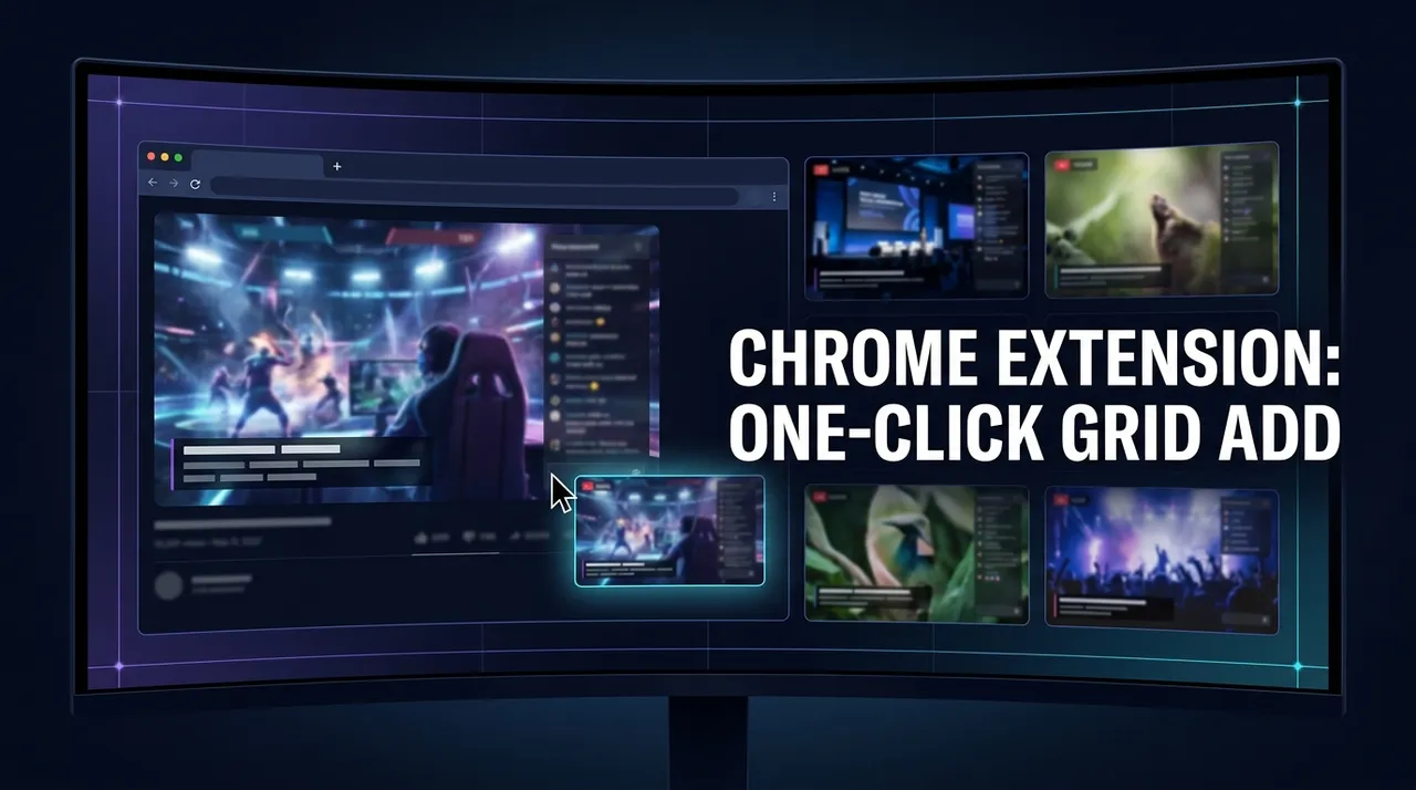ViewGrid for Chrome: Add the Stream You Are Watching to a Grid in One Click