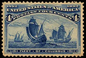 Another photo of the United States 1893 4c Columbian stamp