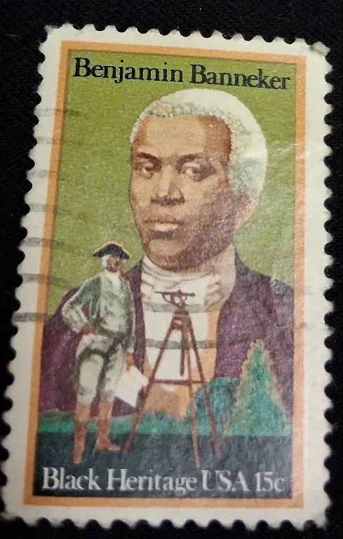 United States 1980 15c Benjamin Banneker 15c stamp, photographed by a collector