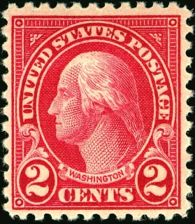 United States 1923 2c George Washington stamp, photographed by a collector
