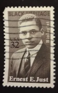 United States 1996 32 Ernest E. Just 32c Black Heritage stamp, photographed by a collector