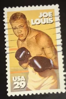 United States 1993 29 cents Joe Louis 29c stamp, photographed by a collector