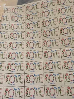 United States 1982 20 cents 1982 Flowers Love Stamp stamp, photographed by a collector