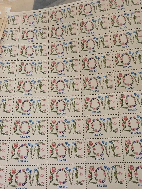 United States 1982 20 cents 1982 Flowers Love Stamp stamp, photographed by a collector