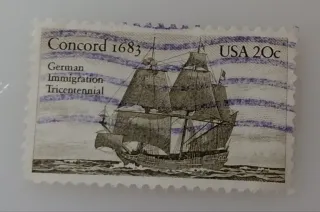 Another photo of the United States 1983 20 cents German Immigration Tricentennial 20c stamp
