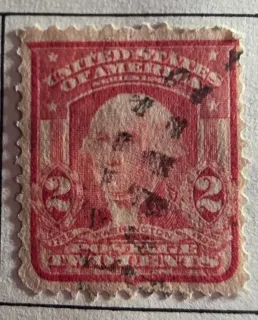 United States 1932 2c Washington stamp, photographed by a collector
