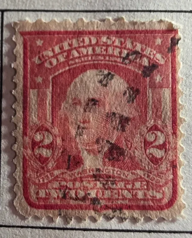 United States 1932 2c Washington stamp, photographed by a collector