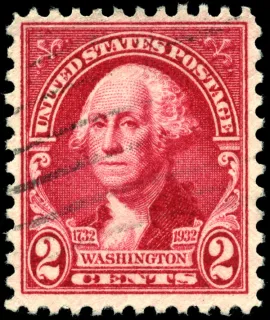 Another photo of the United States 1932 2c Washington stamp