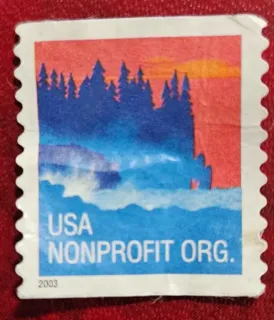 United States 2003 NONPROFIT ORG. Coastal Mist Nonprofit stamp, photographed by a collector