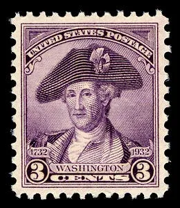 Another photo of the United States 1932 3c Washington Bicentennial stamp