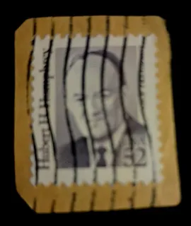 United States 1991 52 cents Hubert Humphrey 52c Great Americans stamp, photographed by a collector