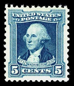 Another photo of the United States 1932 5c Washington Bicentennial stamp
