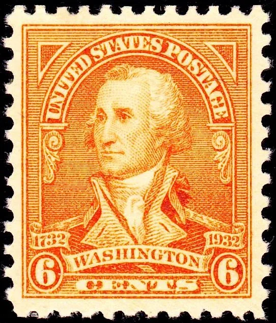 United States 1932 6c Washington Bicentennial stamp, photographed by a collector
